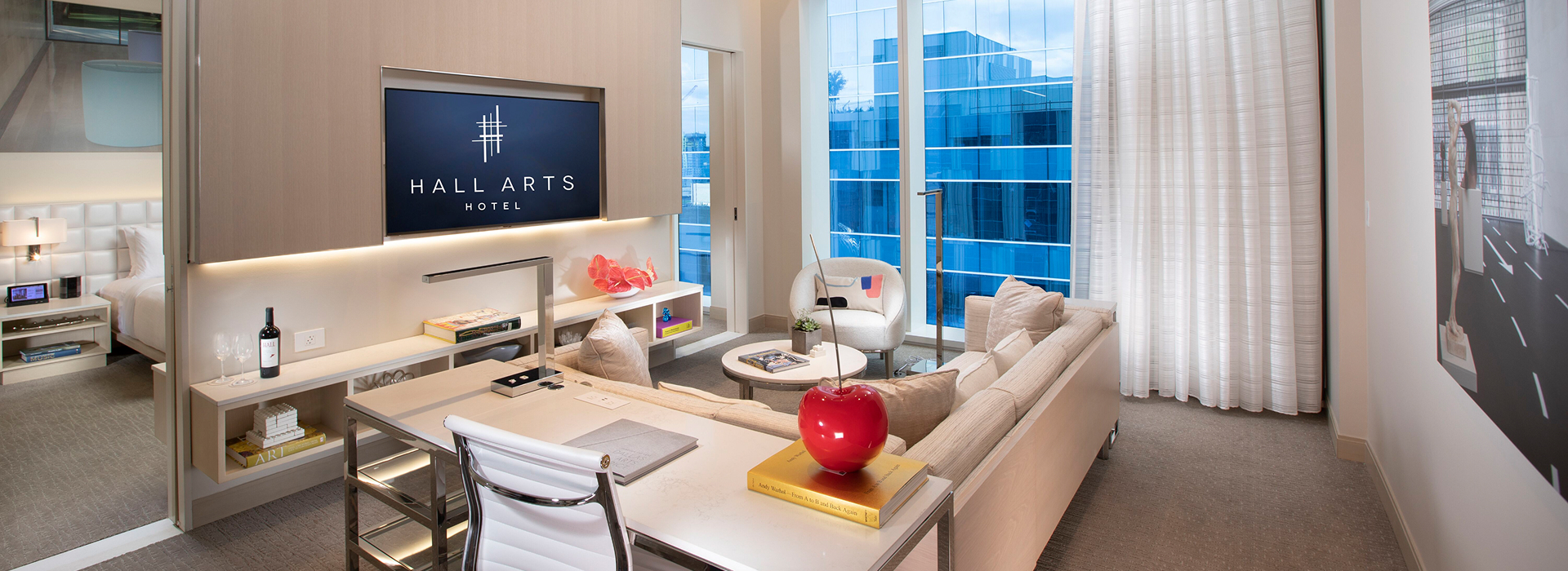 Contemporary Suite interior of HALL Arts Hotel features modern design and comfort