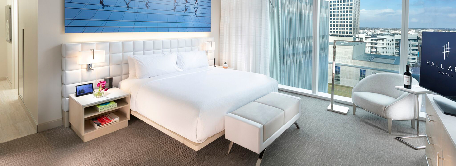 The interior of HALL Arts Hotel features modern design and comfort.